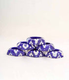 Blue Pottery Hexagon Design Diya - Set of 6