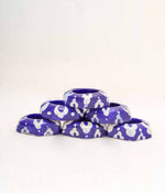 Blue Pottery Hexagon Design Diya - Set of 6