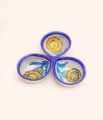 Blue Pottery Traditional Yellow Flower Design Diya - Set of 6