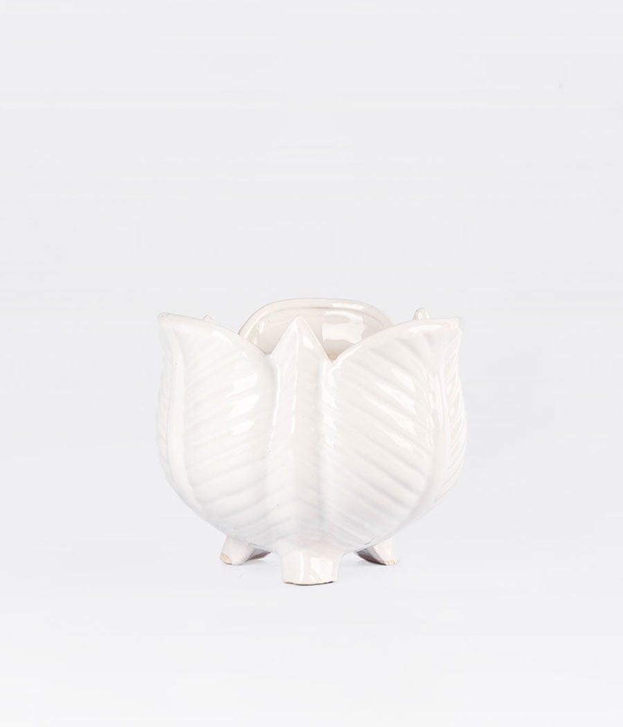 Lotus Shaped Mini Ceramic Planter