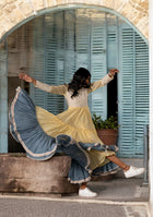 Yellow & Grey Mulmul Dress
