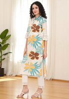 Mustard Teal Tropic Kurta