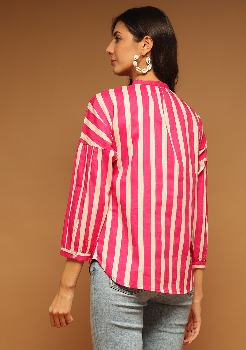 Candy Stripe Puff Sleeve Shirt