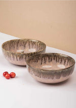 Peachy Sunset Slight Serving Bowls - Set Of 2