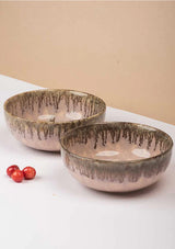 Peachy Sunset Slight Serving Bowls - Set Of 2