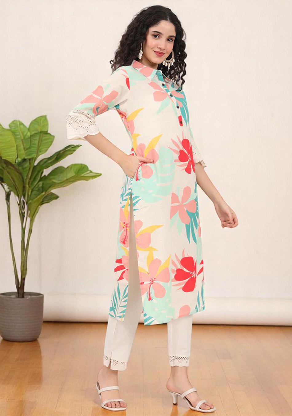 Blush & Teal Tropic Kurta