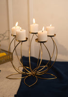 GOLD LOTUS CANDLE STAND