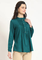 Olive Green Pintex Top