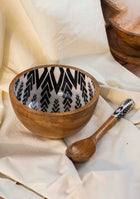 Zebra Salad Bowl with Serving Spoon