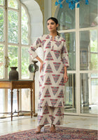 Red Tribal Print Co-ord Set