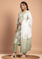 Sage Serenity Suit Set with Kota Dupatta