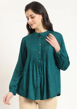 Olive Green Pintex Top