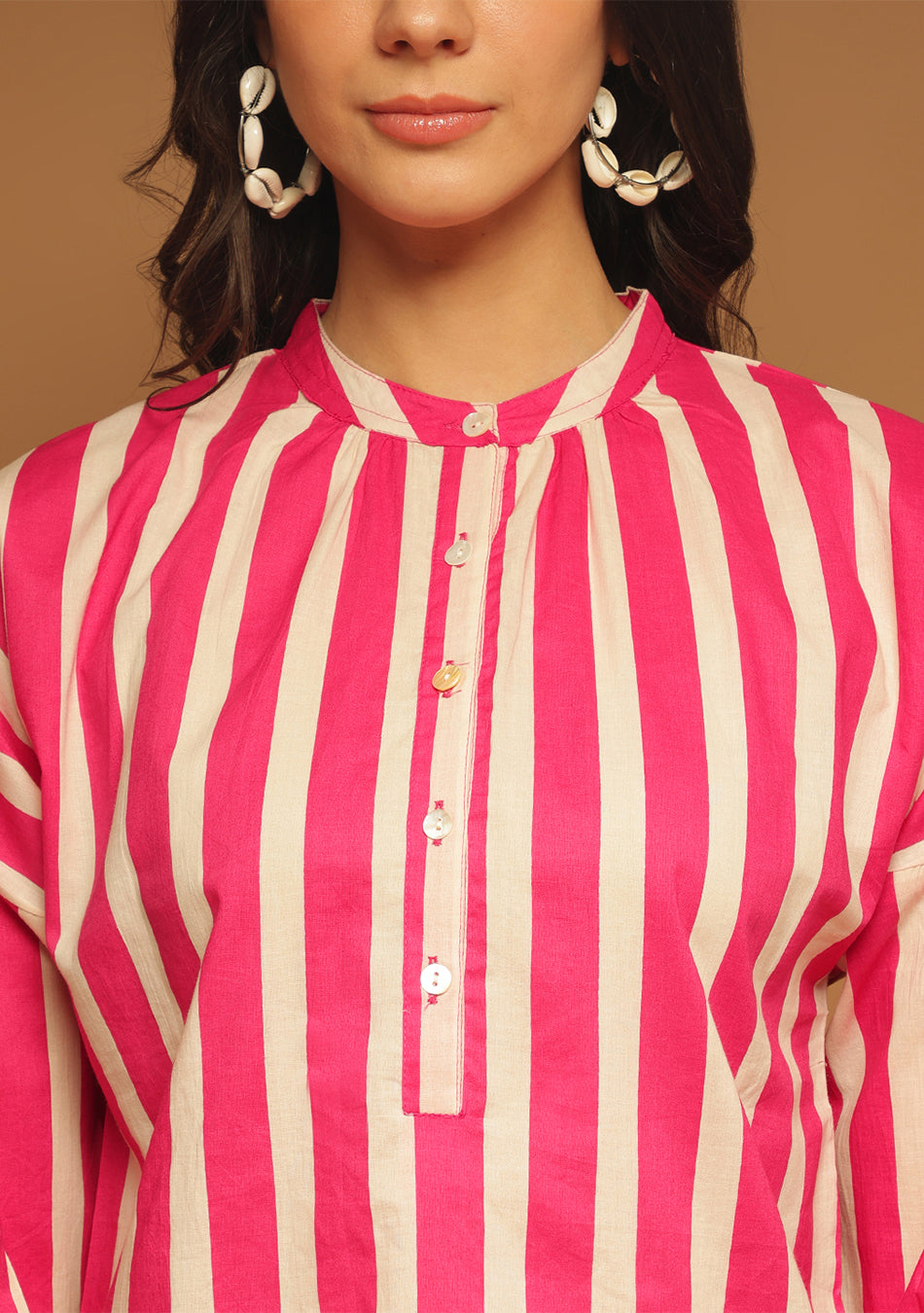 Candy Stripe Puff Sleeve Shirt