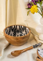 Zebra Salad Bowl with Serving Spoon