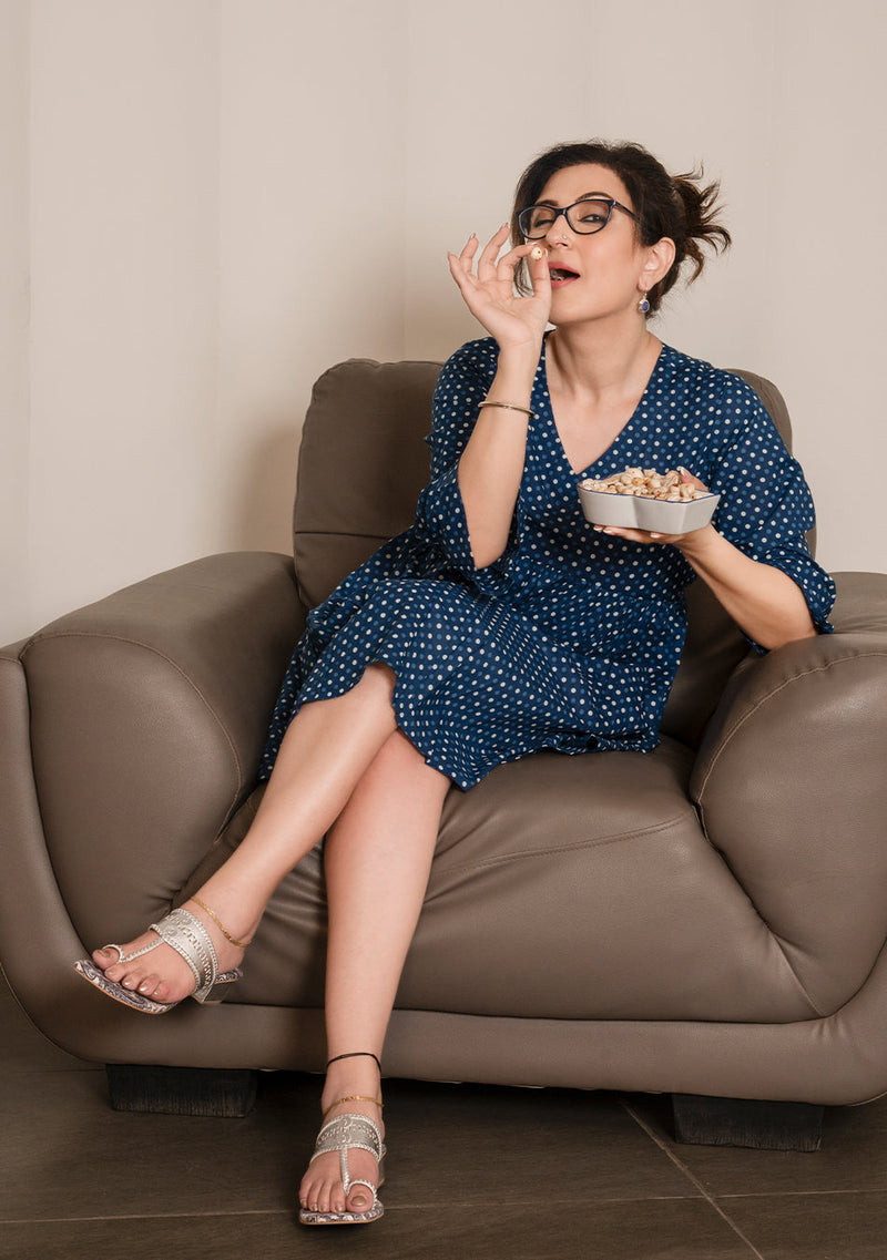 Ammanya Dotty blue dress