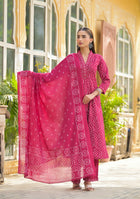 Vibrant Red Anarkali suit set