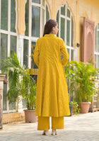 Mustard Bandhani Anarkali Suit Set