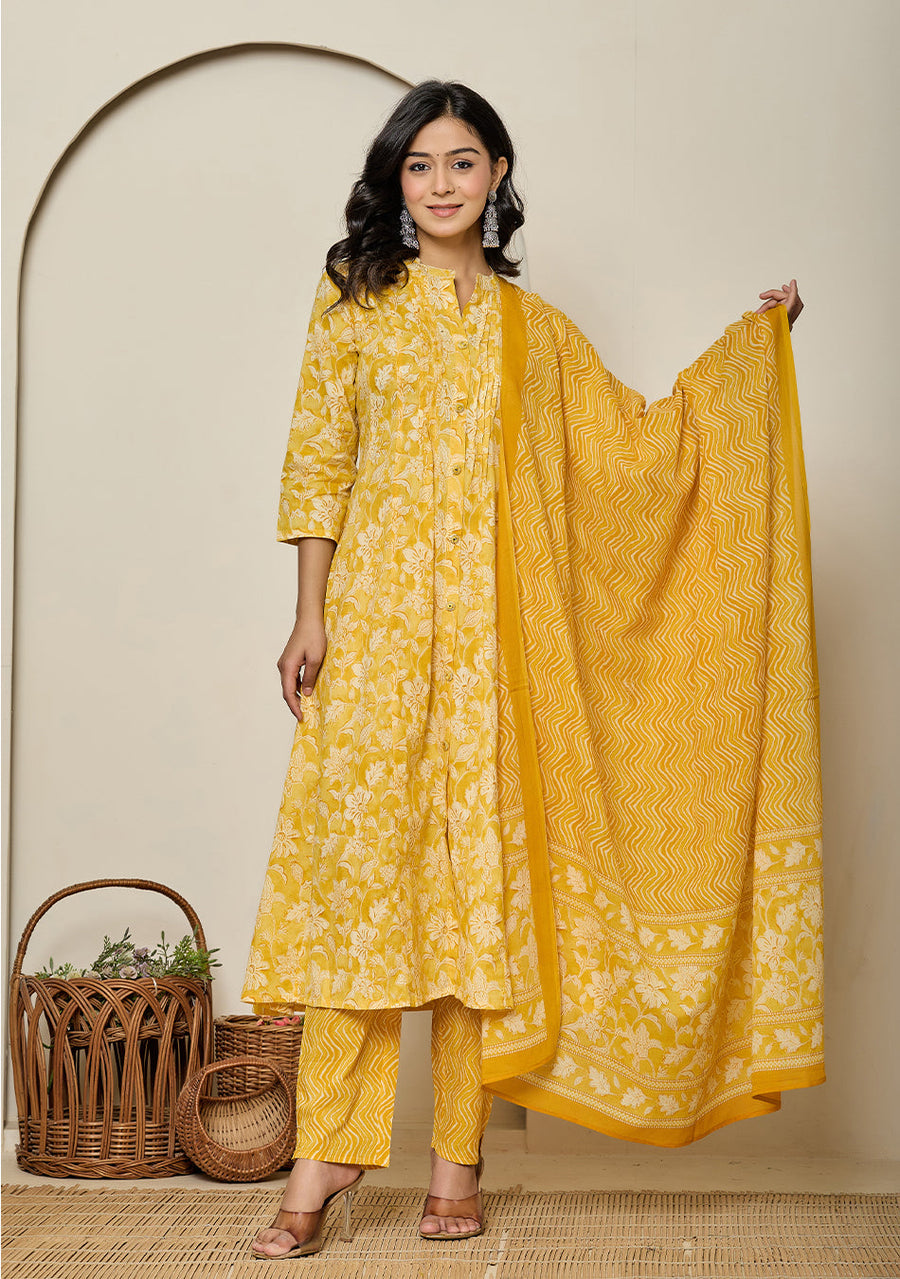 Sunlit Marigold Bloom Suit Set