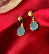 AQUA CHALCEDONY SOLID EARRINGS