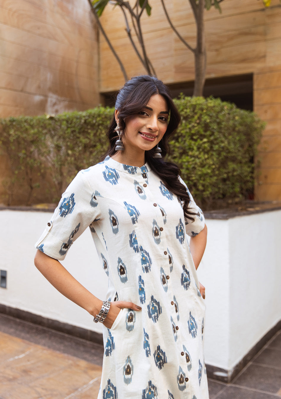 Ammanya Ivory Ikkat Co-ord Set