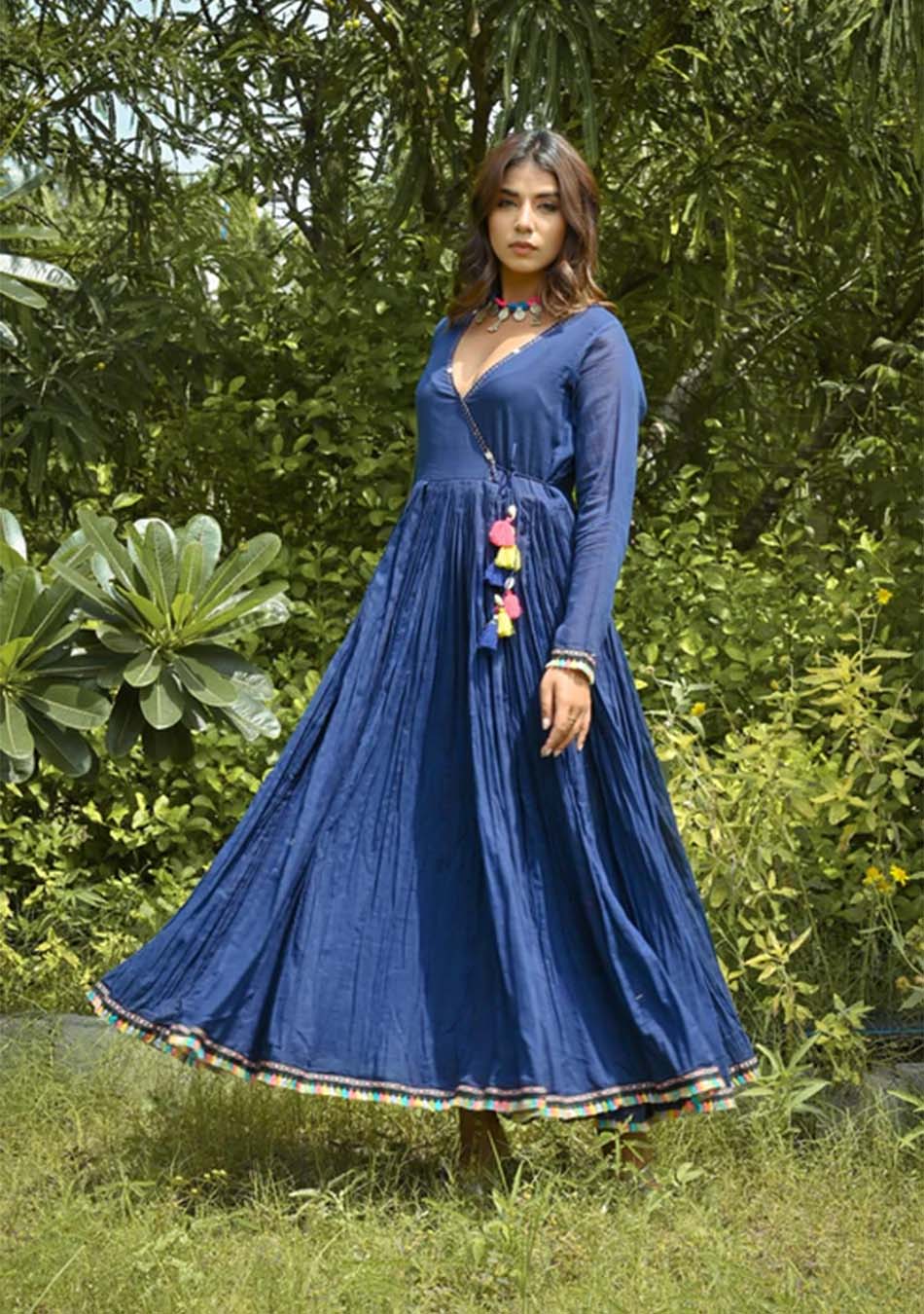 Ammanya Navy Blue Mull Dress