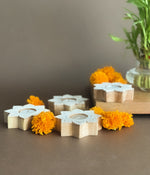 Star Carved Wood Tealight - Set of 4
