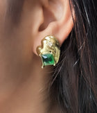 Emerald Shine Gold Studs