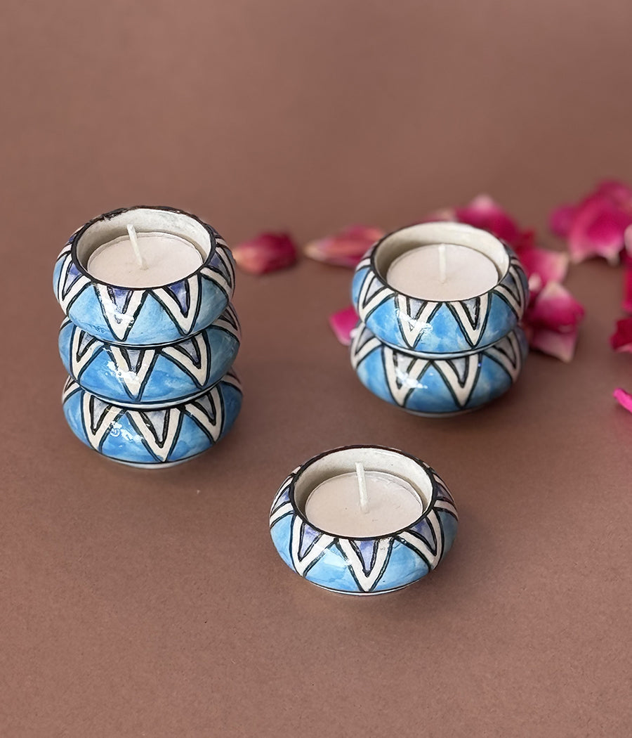 Blue Hill Ceramic Diya - Set of 6