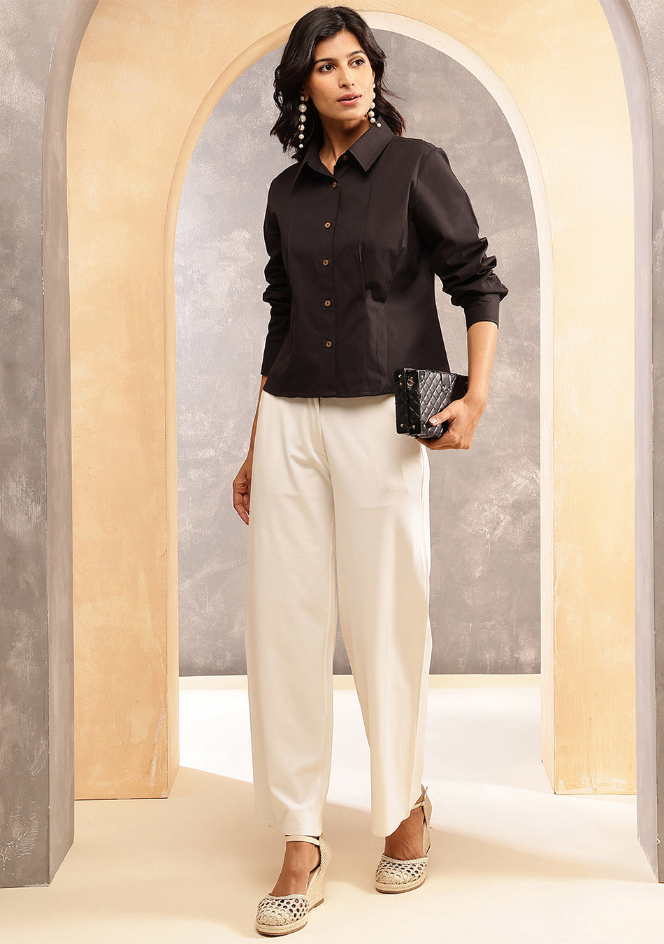 Black Sculpted Fit Shirt