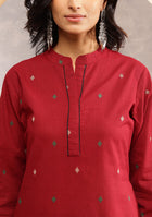 Garnet Grace Ikkat Kurta Set