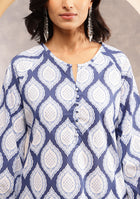 Navy Ripple Kurta Set