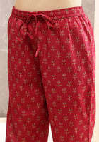 Crimson Printed Suit Set