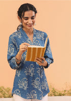 Indigo Grace Pleated Top