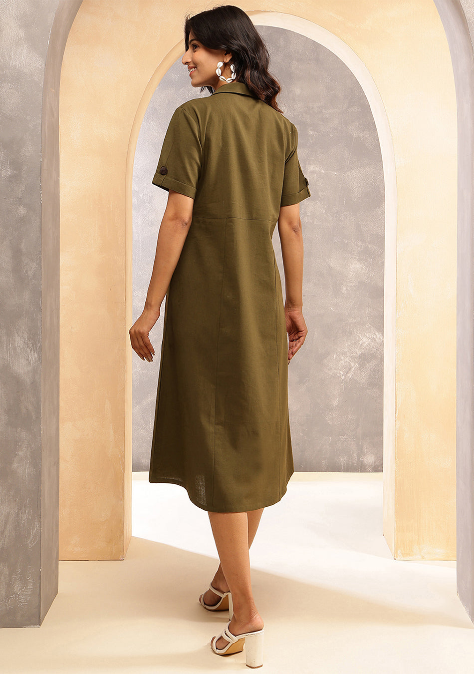 Earthcore Olive Midi Dress