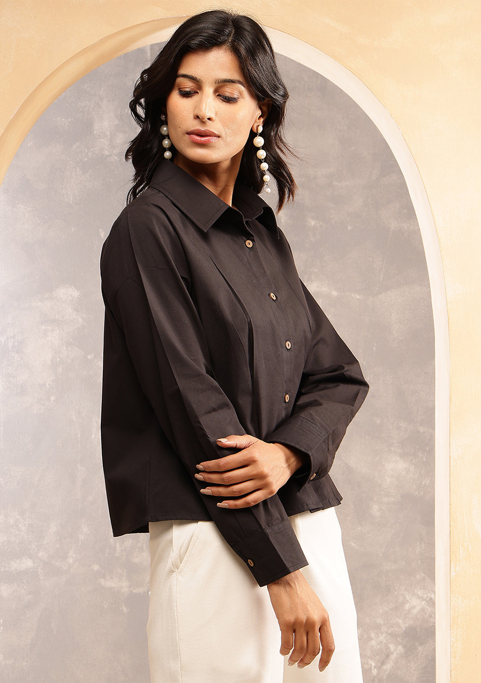 Black Sculpted Fit Shirt