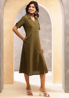 Earthcore Olive Midi Dress