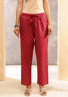 Crimson Printed Suit Set