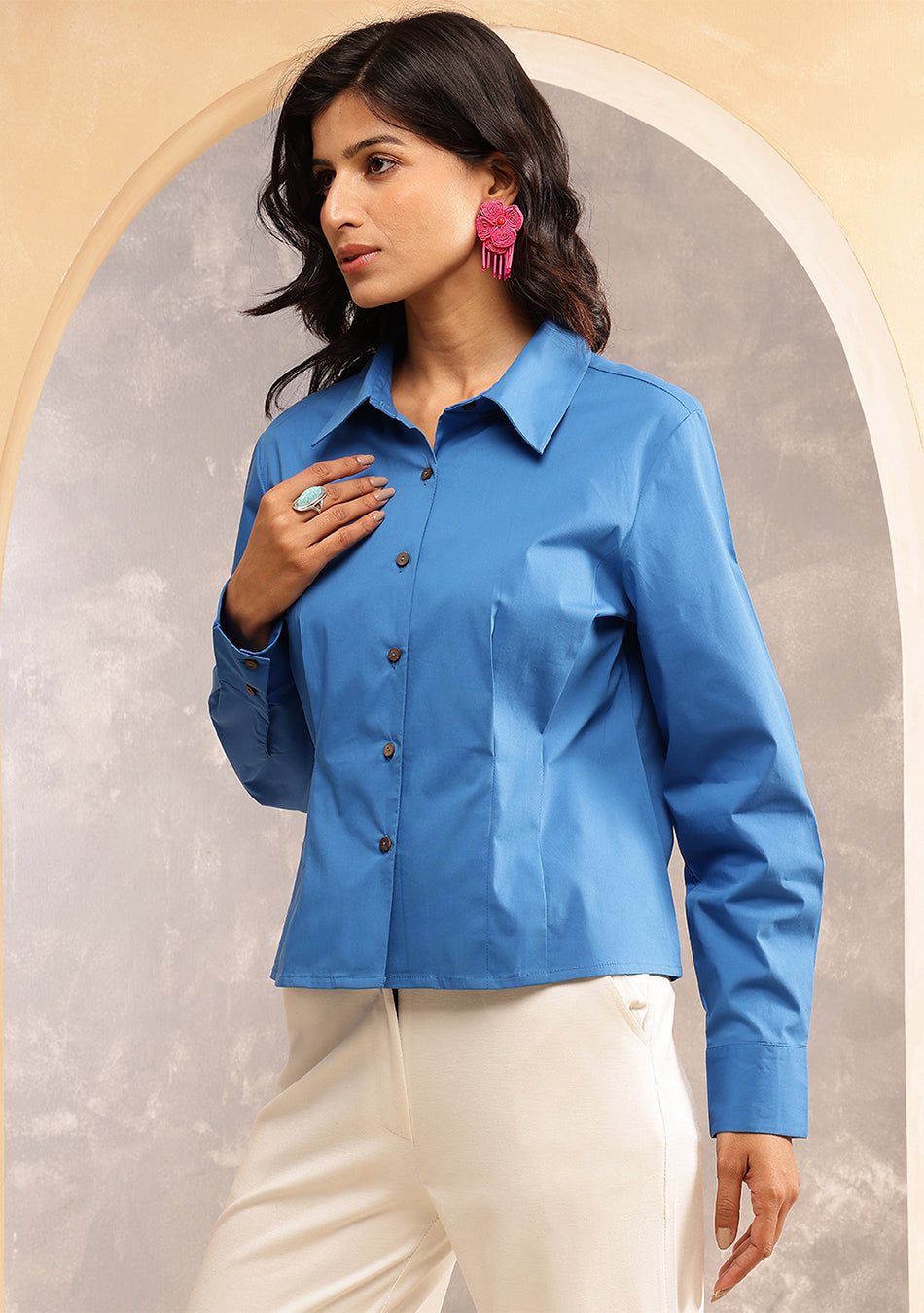 Blue Sculpted Fit Shirt