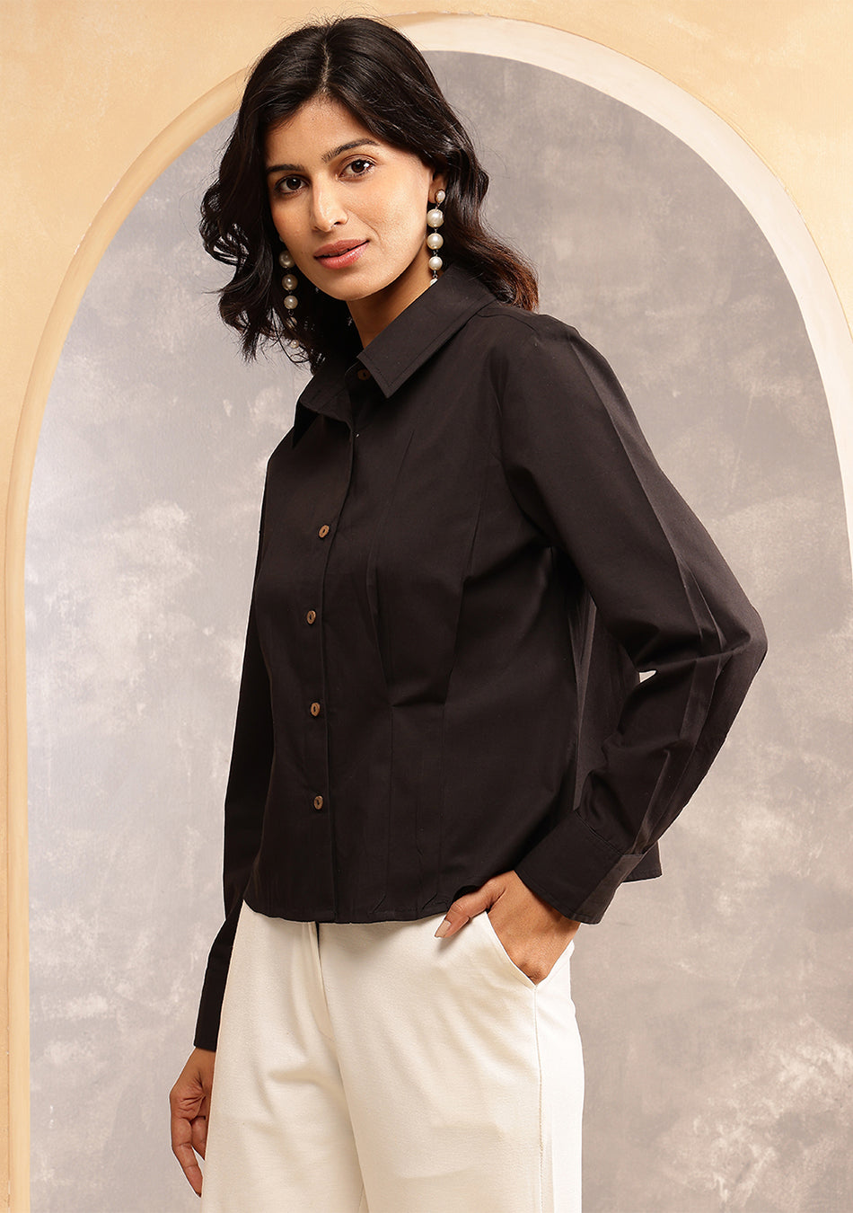 Black Sculpted Fit Shirt