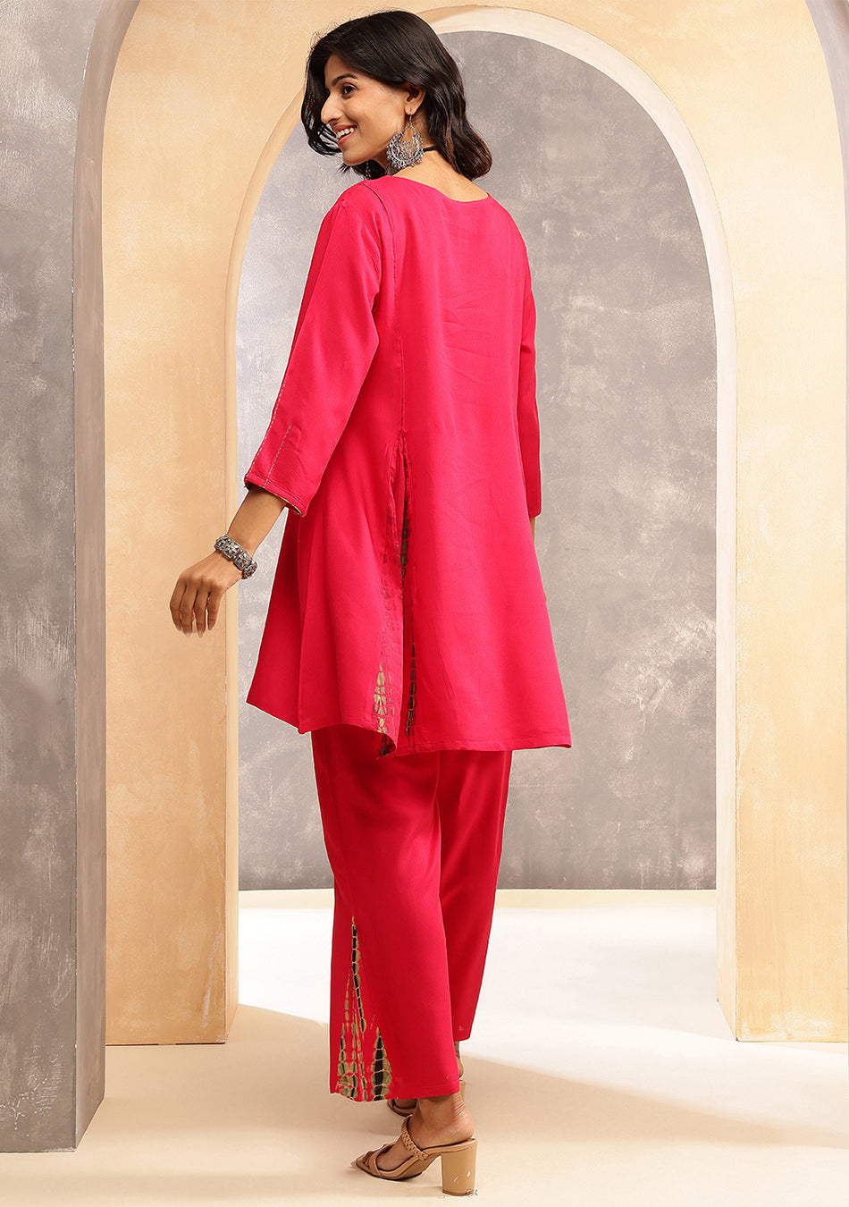 Ammanya Magenta Shibori Split Co-ord Set