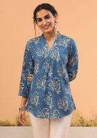 Indigo Grace Pleated Top