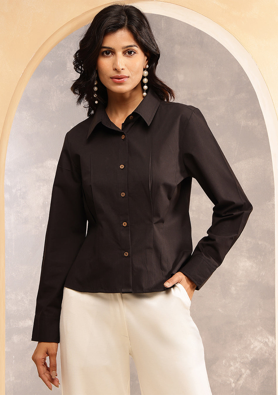 Black Sculpted Fit Shirt