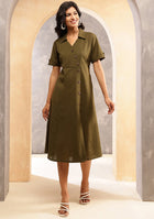 Earthcore Olive Midi Dress