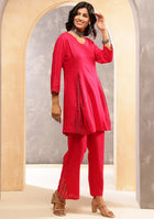 Ammanya Magenta Shibori Split Co-ord Set