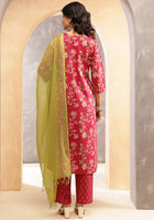Crimson Printed Suit Set