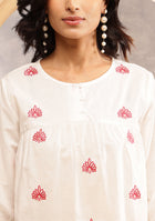 Red Floral Pop Top