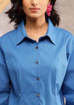 Blue Sculpted Fit Shirt