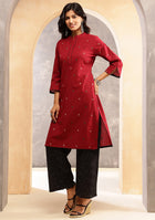 Garnet Grace Ikkat Kurta Set