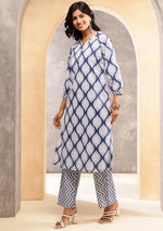 Navy Ripple Kurta Set