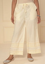 CREAM SCHIFFLY BORDER PANT
